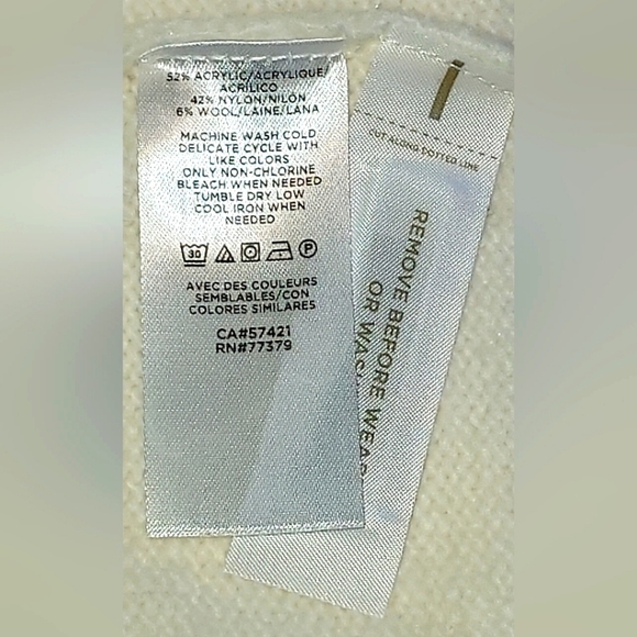 Ann Taylor Ivory/Black Geometric Print Mock TurtleNeck Sweater Dress NWT - Picture 6 of 6